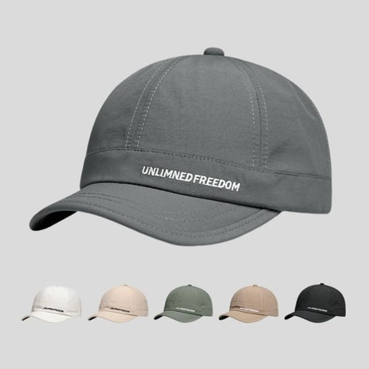 Baseball Brim Cap Short Lettering Embroidered