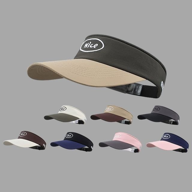 Embroidered Lettering Tone Two Sun Visor