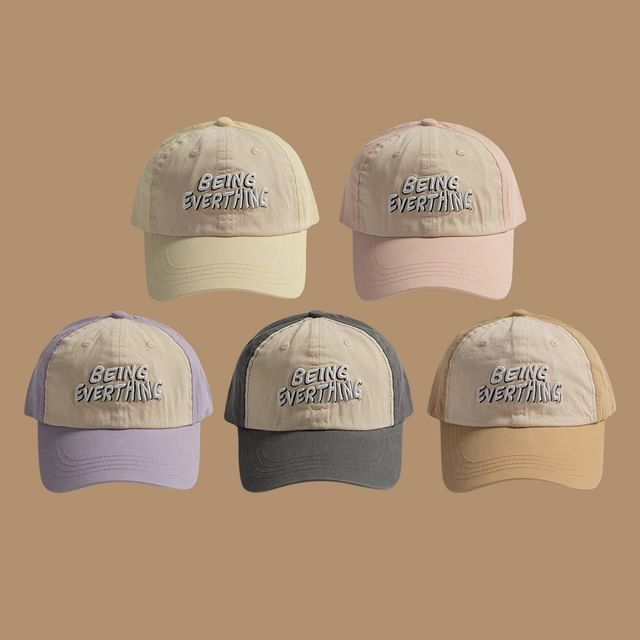 Baseball Lettering Cap Tone Embroidered Two