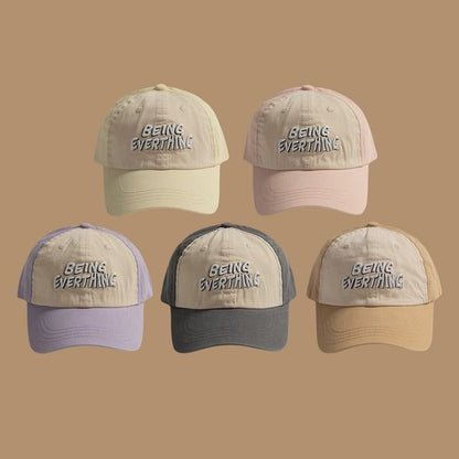 Baseball Lettering Cap Tone Embroidered Two