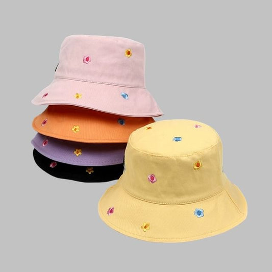 Bucket Floral Embroidered Hat