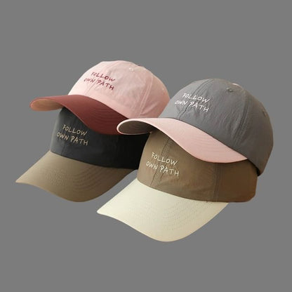 Baseball Lettering Embroidered Cap Two Tone