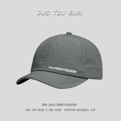 Baseball Brim Cap Short Lettering Embroidered