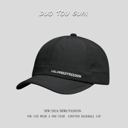 Baseball Brim Cap Short Lettering Embroidered