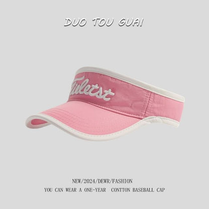 Sun Trim Lettering Visor Embroidered Contrast