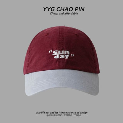 Two Embroidered Lettering Cap Tone Baseball