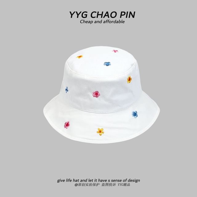 Bucket Floral Embroidered Hat