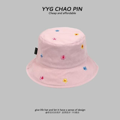 Bucket Floral Embroidered Hat