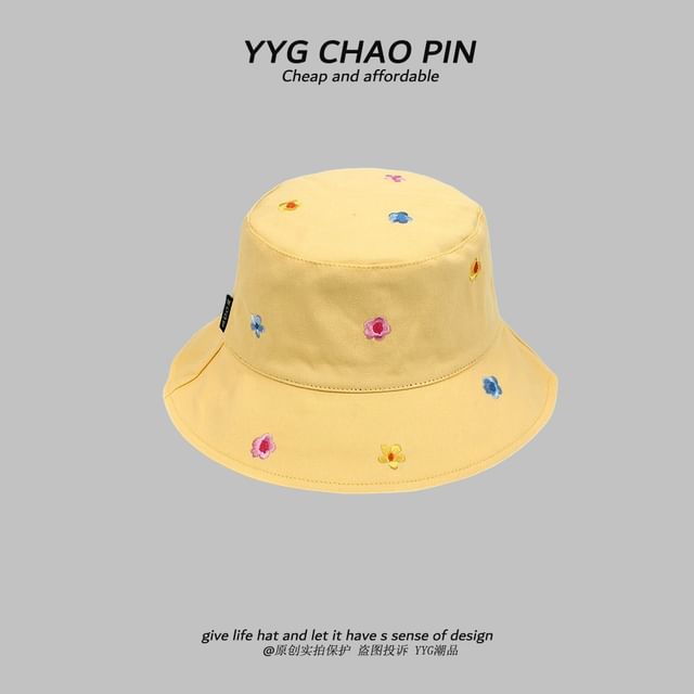 Bucket Floral Embroidered Hat