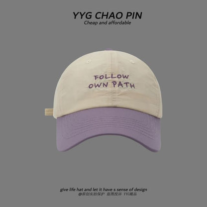 Baseball Lettering Embroidered Cap Two Tone