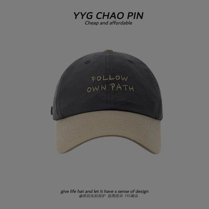 Baseball Lettering Embroidered Cap Two Tone