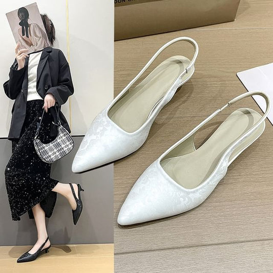 Sandals Pointed Heel Low Slingback