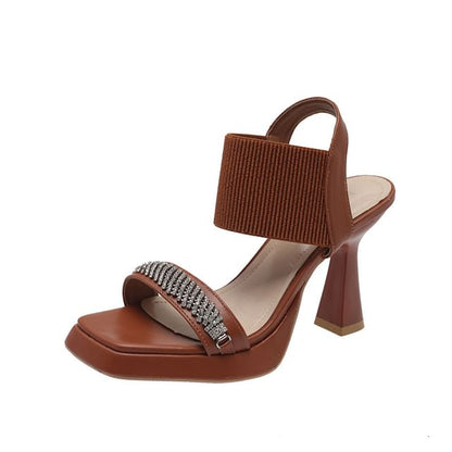 Rhinestone Wedge Sandals Heel