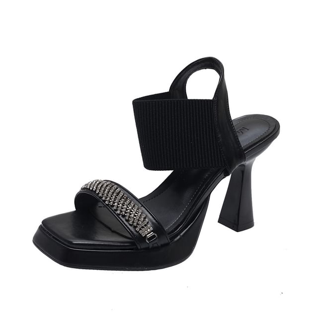Rhinestone Wedge Sandals Heel
