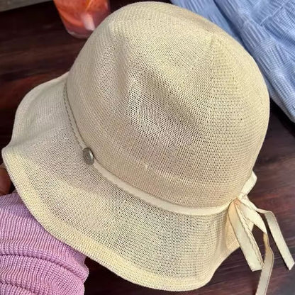 Hat Ruffle Bucket Cotton Linen
