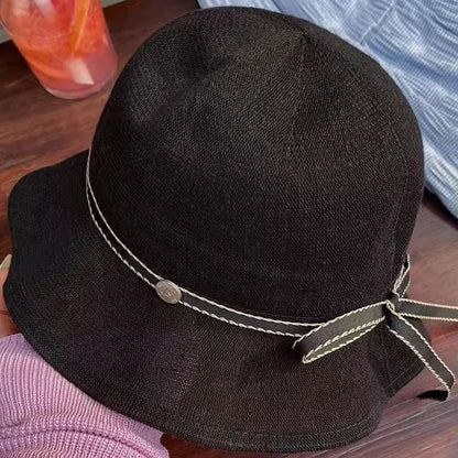 Hat Ruffle Bucket Cotton Linen