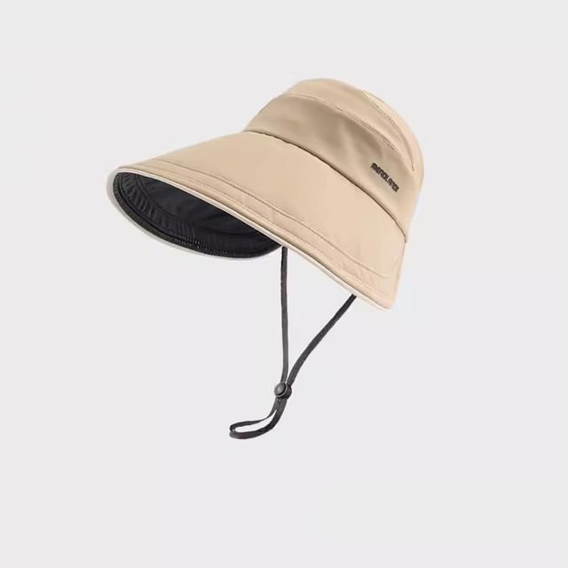 Lettering Open Hat Top Sun Embroidered