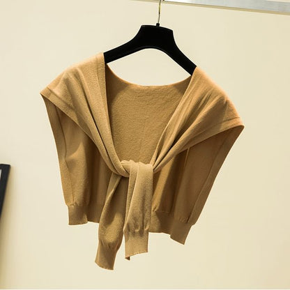 Knot Plain Knit Shawl