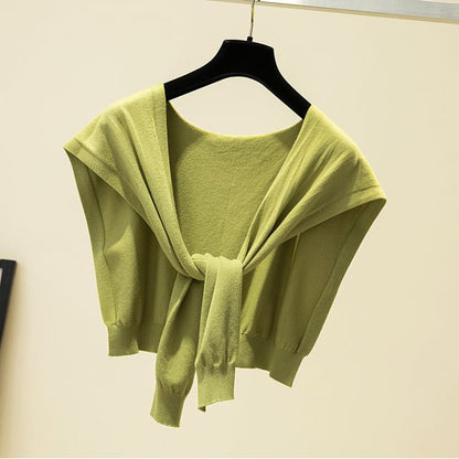 Knot Plain Knit Shawl