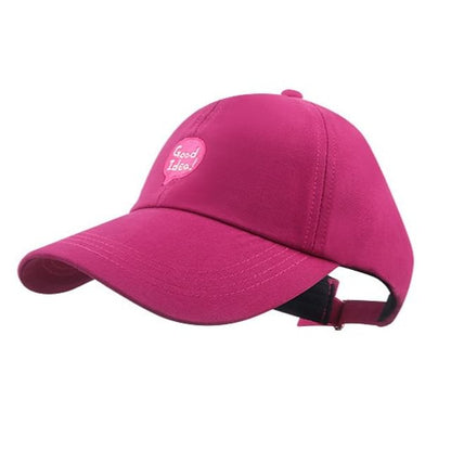 Lettering Cap Embroidered Open Top Baseball