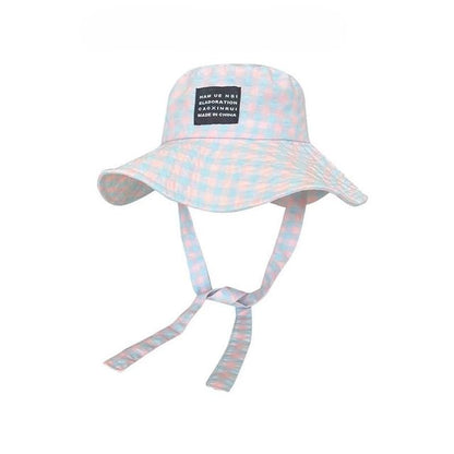 Plaid Bucket Hat Lettering Applique
