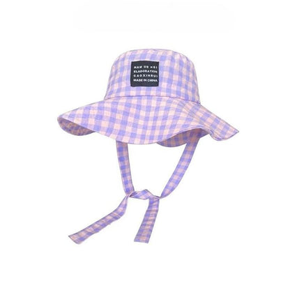 Plaid Bucket Hat Lettering Applique