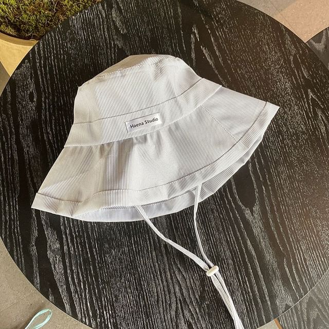Bucket Lettering Striped Applique Hat