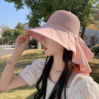 Bow with Neck Sun Hat Flap