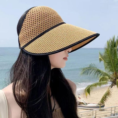 Hat Open Trim Lettering Contrast Top Sun
