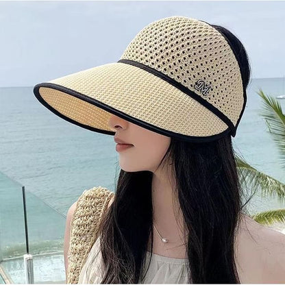 Hat Open Trim Lettering Contrast Top Sun