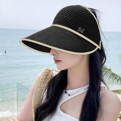 Hat Open Trim Lettering Contrast Top Sun