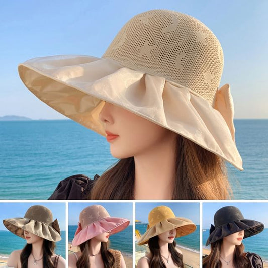 Ruched Patterned Hat Sun