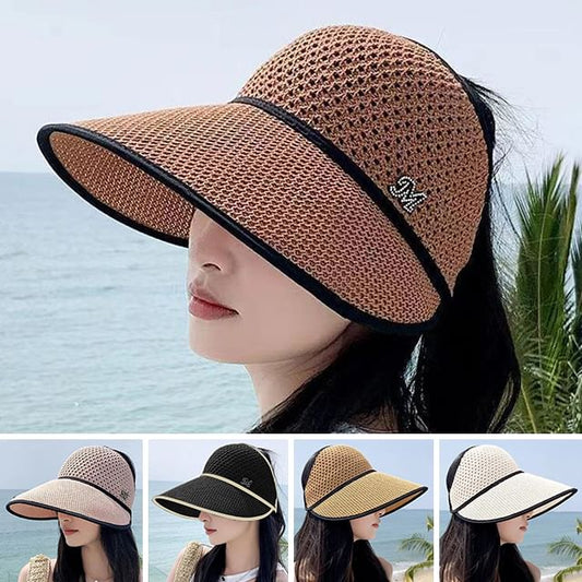 Hat Open Trim Lettering Contrast Top Sun