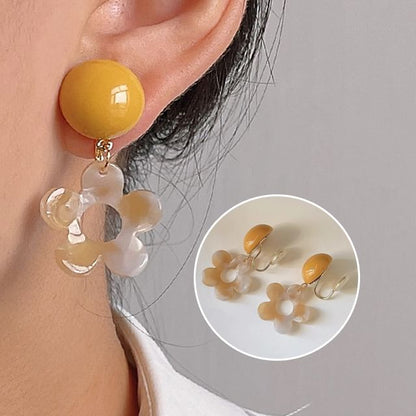 Earring Floral Drop Acrylic