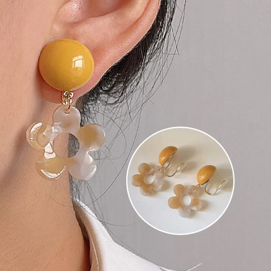 Earring Floral Drop Acrylic