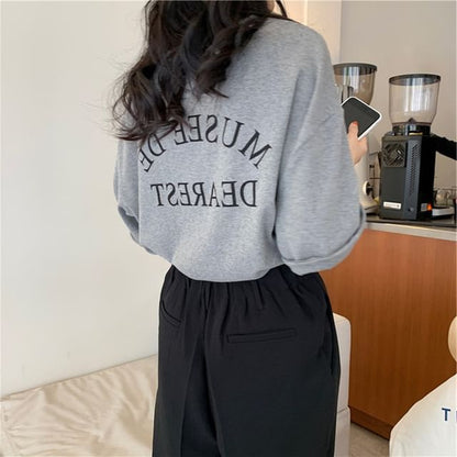 Crew Lettering Short-Sleeve Print T-Shirt Neck