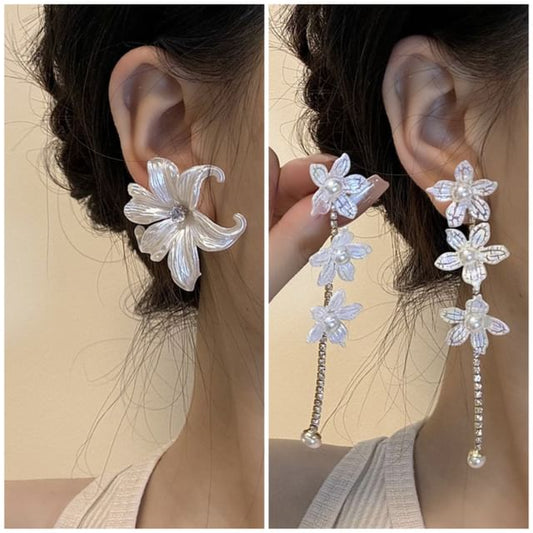 Alloy / Earring Stud Floral Dangle