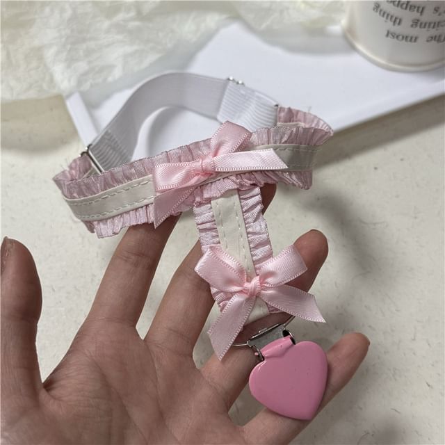 Fabric Ribbon Heart Garter
