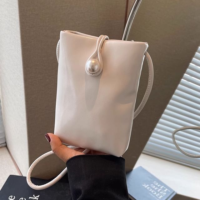 Faux Leather Crossbody Bag Plain