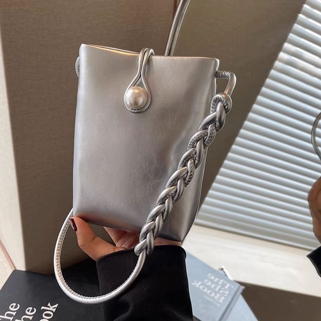 Faux Leather Crossbody Bag Plain