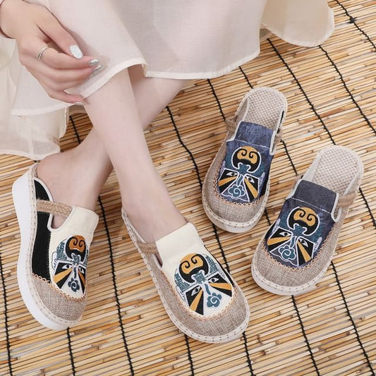 Lace Embroidered Mules