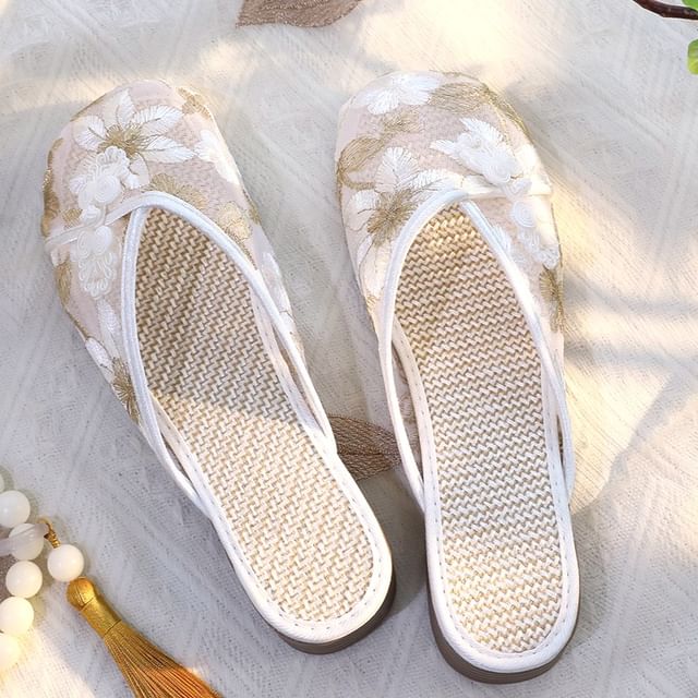 Lace Floral Mules