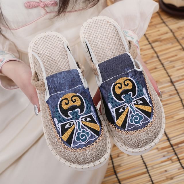 Lace Embroidered Mules