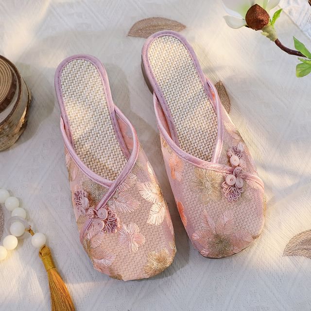 Lace Floral Mules