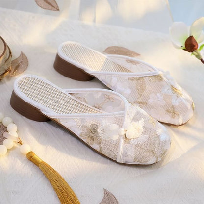 Lace Floral Mules