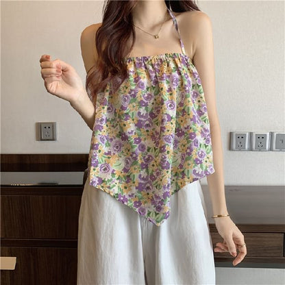 Halter Top Print Floral