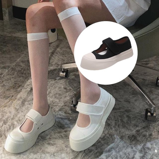 Wholesale Sample Adhesive Strap Platform Mary Jane Shoes