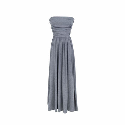 Dress Maxi Ruched Tube A-Line