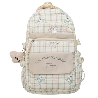 / Cartoon Backpack Bag Charm Set Print Multi-Pocket