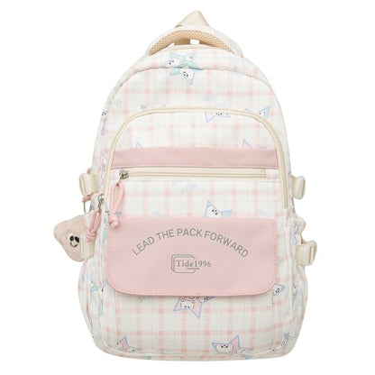 / Cartoon Backpack Bag Charm Set Print Multi-Pocket